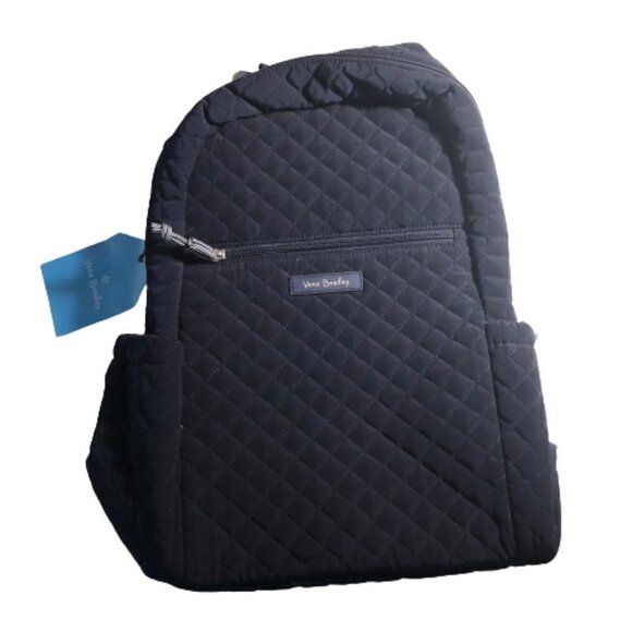 Vera Bradley Solid Black Quilted Backpack 11" x 16" #2337 - Picture 1 of 4